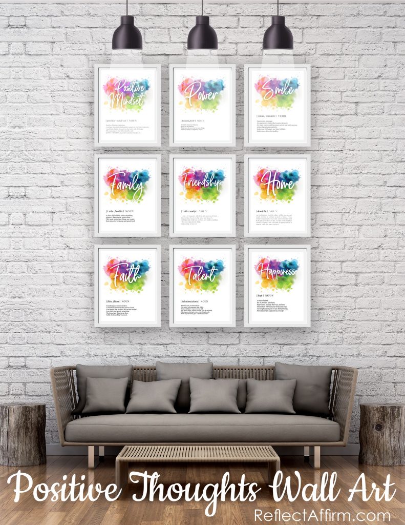 Give yourself a dose of positivity with these beautiful Positive Thoughts Posters.  Make your home feel more uplifting & positive.