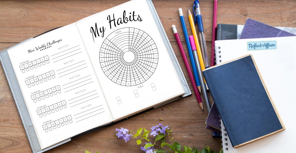 Build better habits that lead to personal growth and self-improvement with these 80 Printable Habit Trackers from Reflect Affirm.