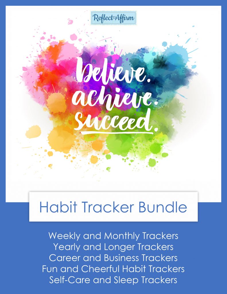 Build better habits that lead to personal growth and self-improvement with these 80 Printable Habit Trackers from Reflect Affirm.