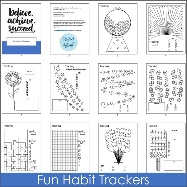 Build better habits that lead to personal growth and self-improvement with these 80 Printable Habit Trackers from Reflect Affirm.