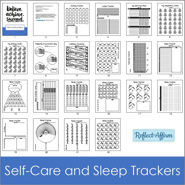 Build better habits that lead to personal growth and self-improvement with these 80 Printable Habit Trackers from Reflect Affirm.