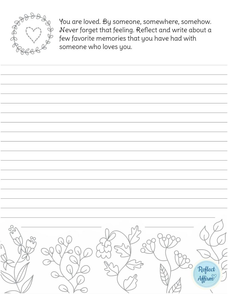 Positive Journal Prompts FREE sample pages from Reflect Affirm