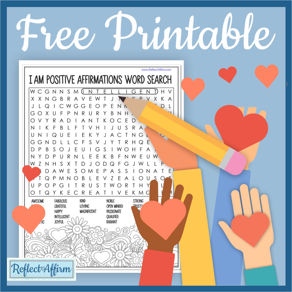 Positive Affirmation Word Search PDF